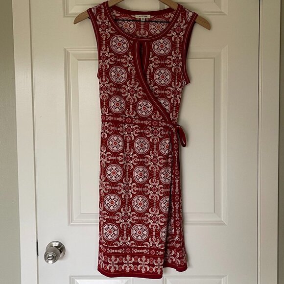 MAX STUDIO Women’s Sleeveless Tie-Waist Dress – Red & White, Size XS - Picture 6 of 12